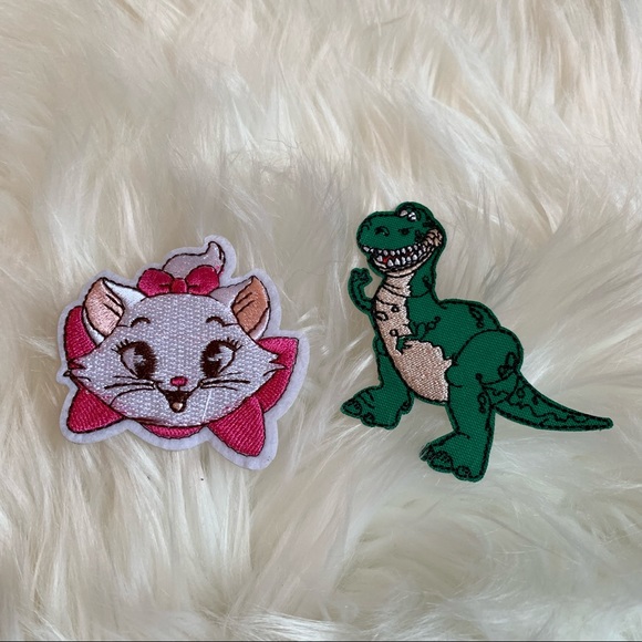 Disney Accessories - 2 LEFT Disney Iron On Embroidered Patches - “Rex” Toy Story & “Marie” Aristocats